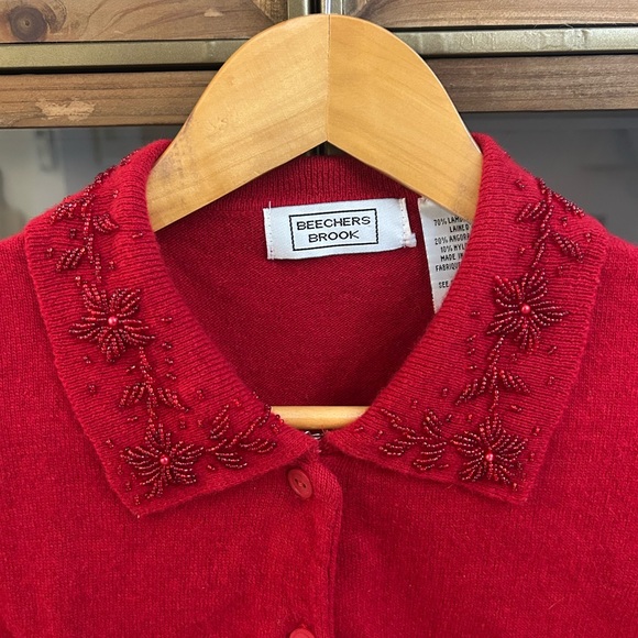 Vintage Wool and Beaded Embroidered Collar Cardigan - Picture 3 of 11